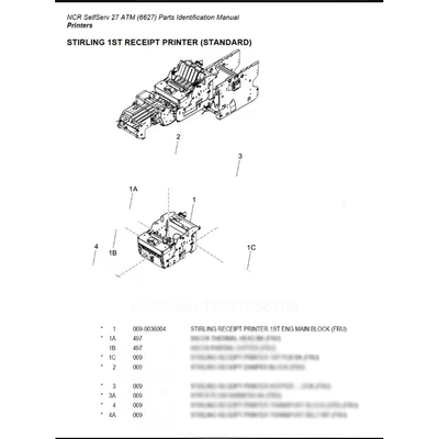 009-0036004 009003604 ATM Spare Parts NCR Stirling Receipt Printer 1ST ENG Main Block FRU